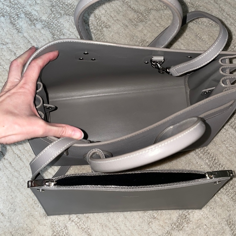 Saint Laurent Grained Calfskin Small Sac De Jour Grey - Picture 6 of 16